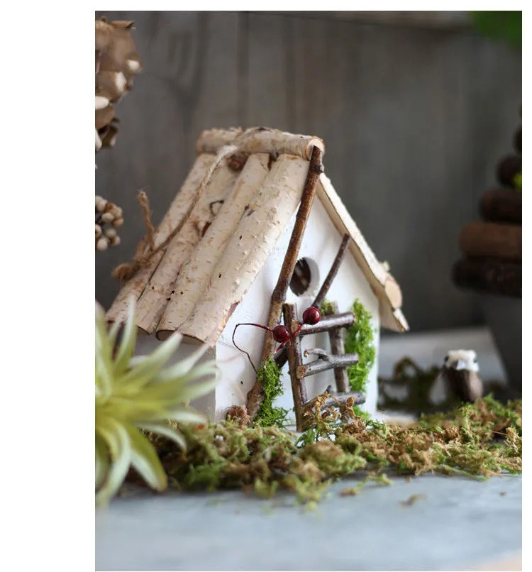 handcrafted rustic wooden birdhouse garden decor natural forest style ornament