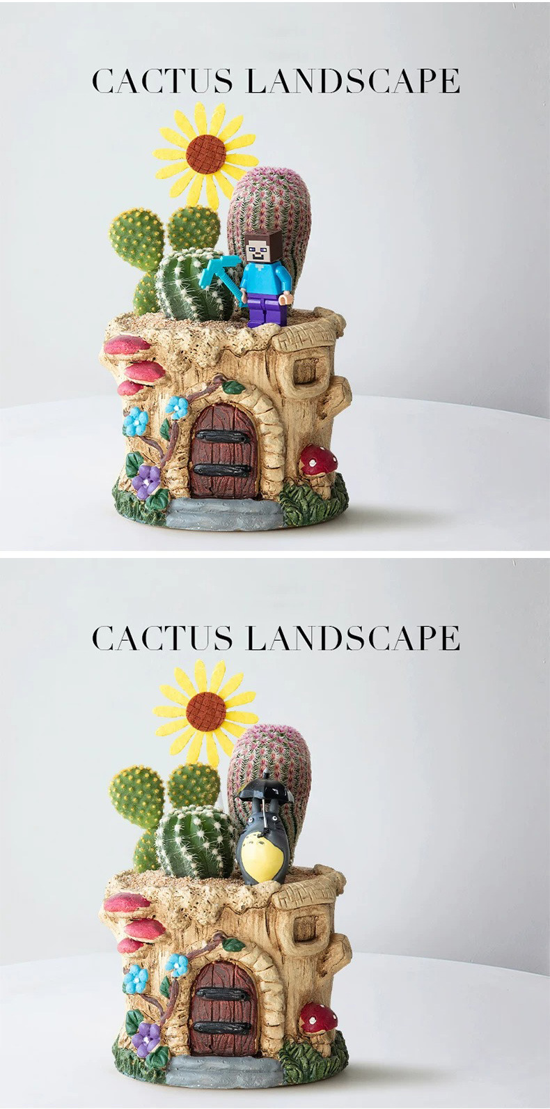 cute mini succulent cactus potted plants for office desk & gifts