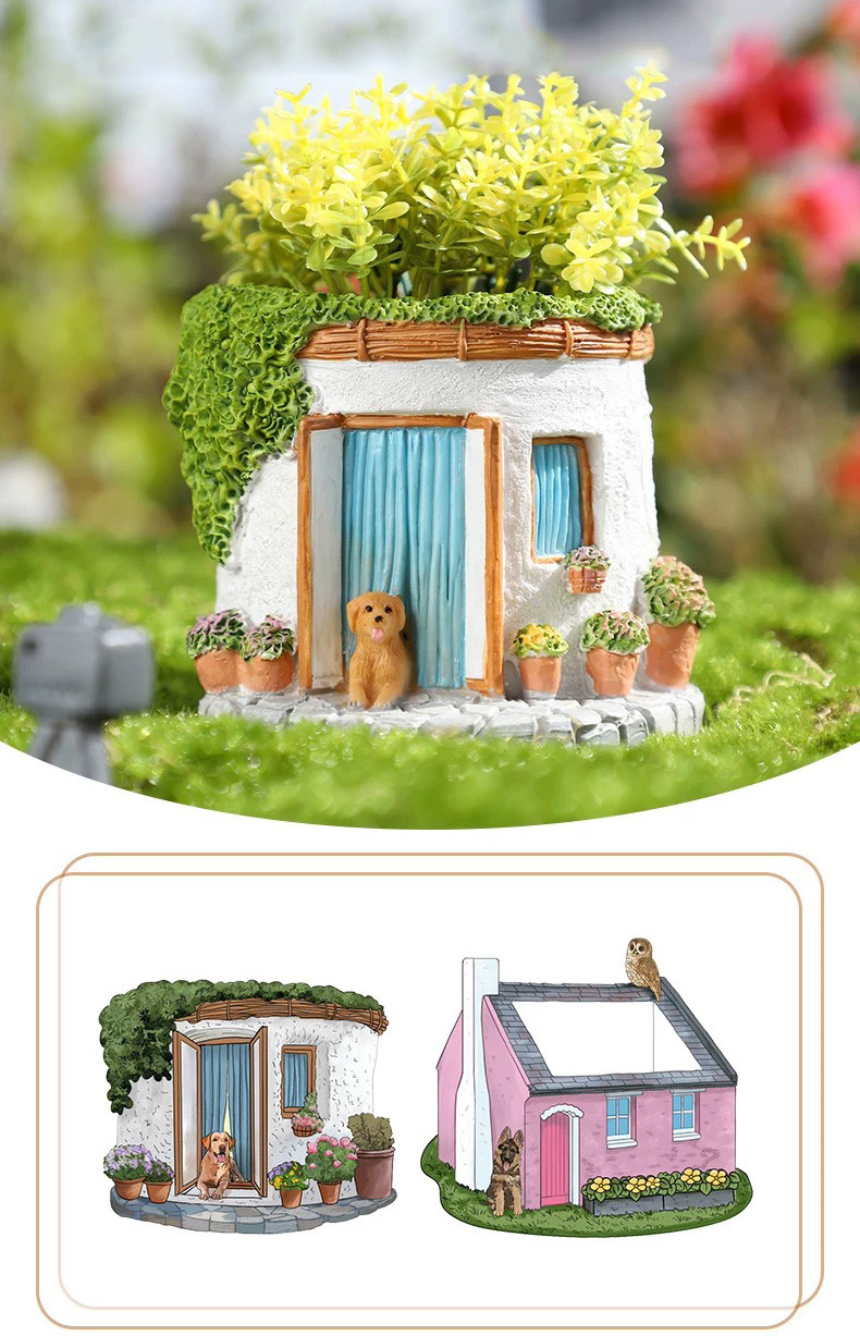 charming miniature house succulent planter pot for fairy gardens