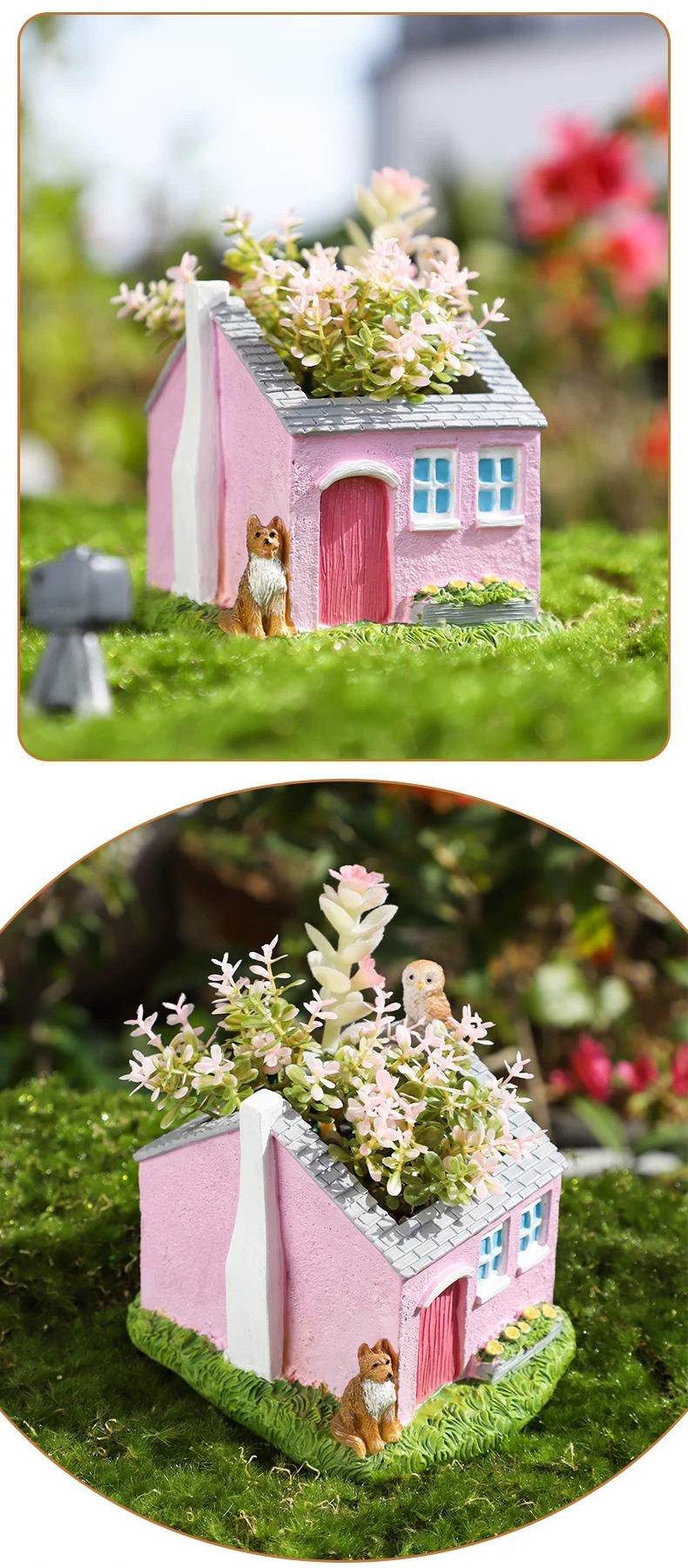 charming miniature house succulent planter pot for fairy gardens