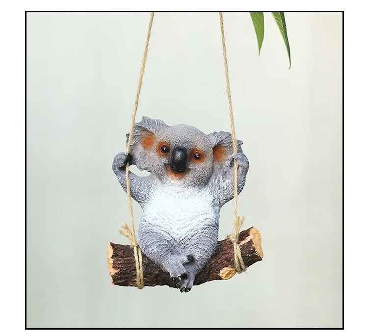 charming swinging koala figurine outdoor garden tree hanging ornament