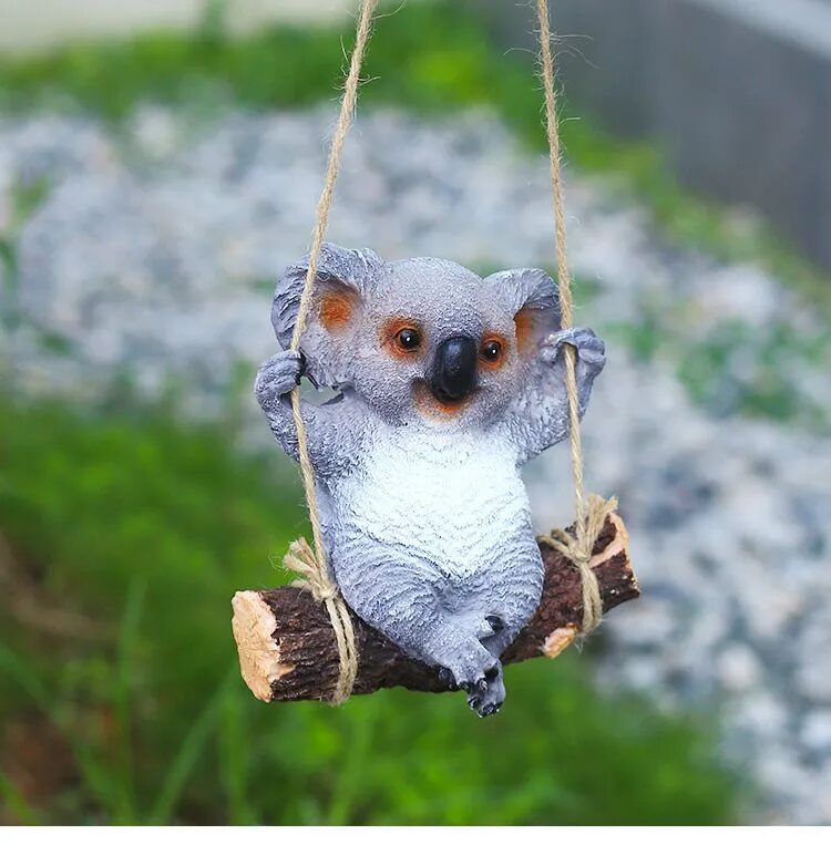 charming swinging koala figurine outdoor garden tree hanging ornament
