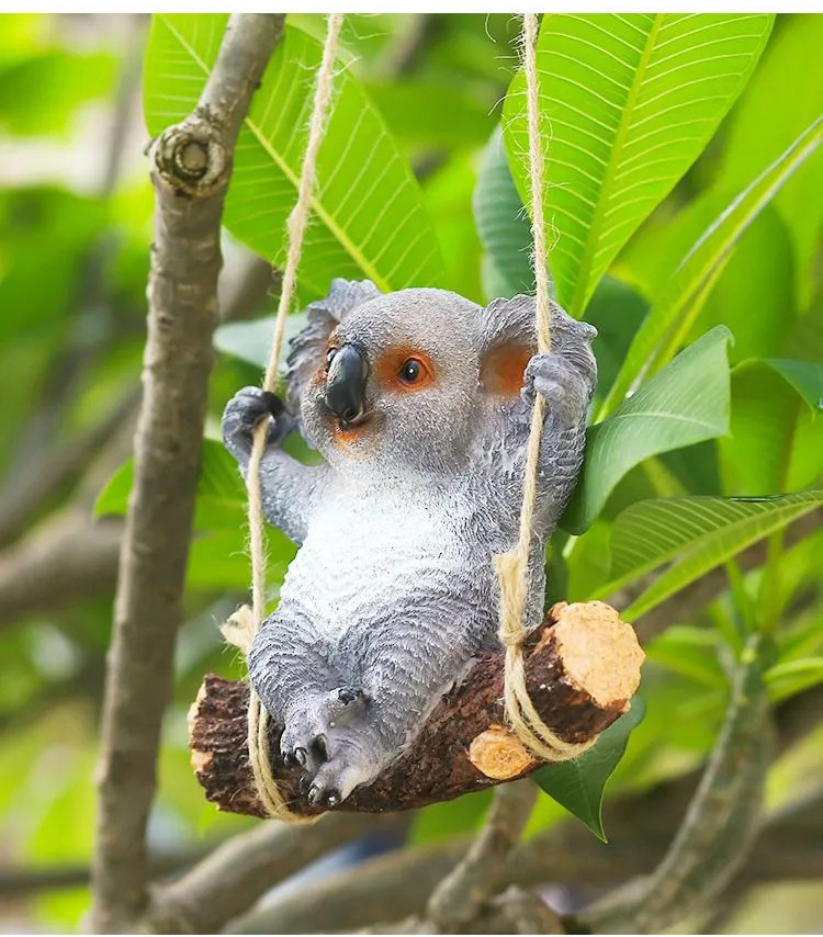 charming swinging koala figurine outdoor garden tree hanging ornament