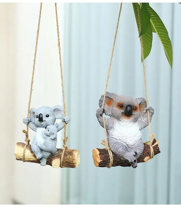 charming swinging koala figurine outdoor garden tree hanging ornament