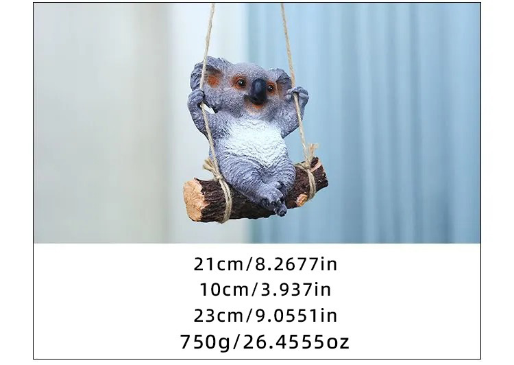charming swinging koala figurine outdoor garden tree hanging ornament