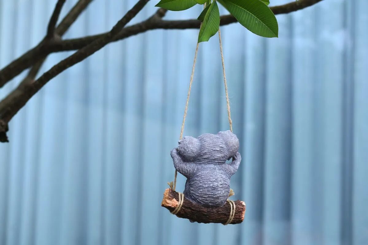 charming swinging koala figurine outdoor garden tree hanging ornament