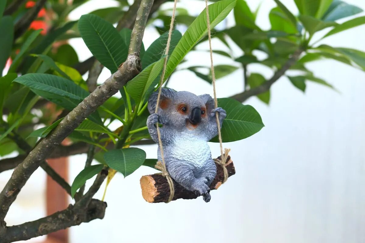 charming swinging koala figurine outdoor garden tree hanging ornament