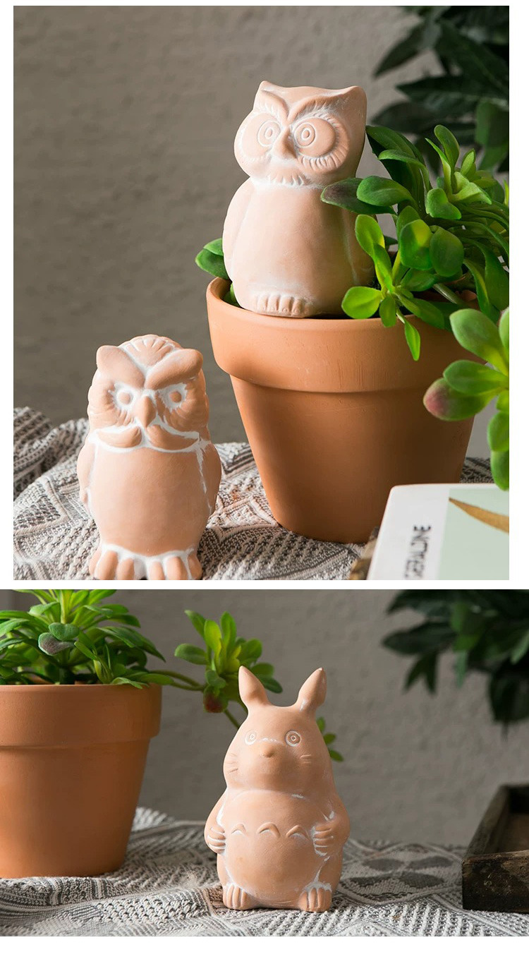 cute terracotta animal figurines for charming garden & home decor