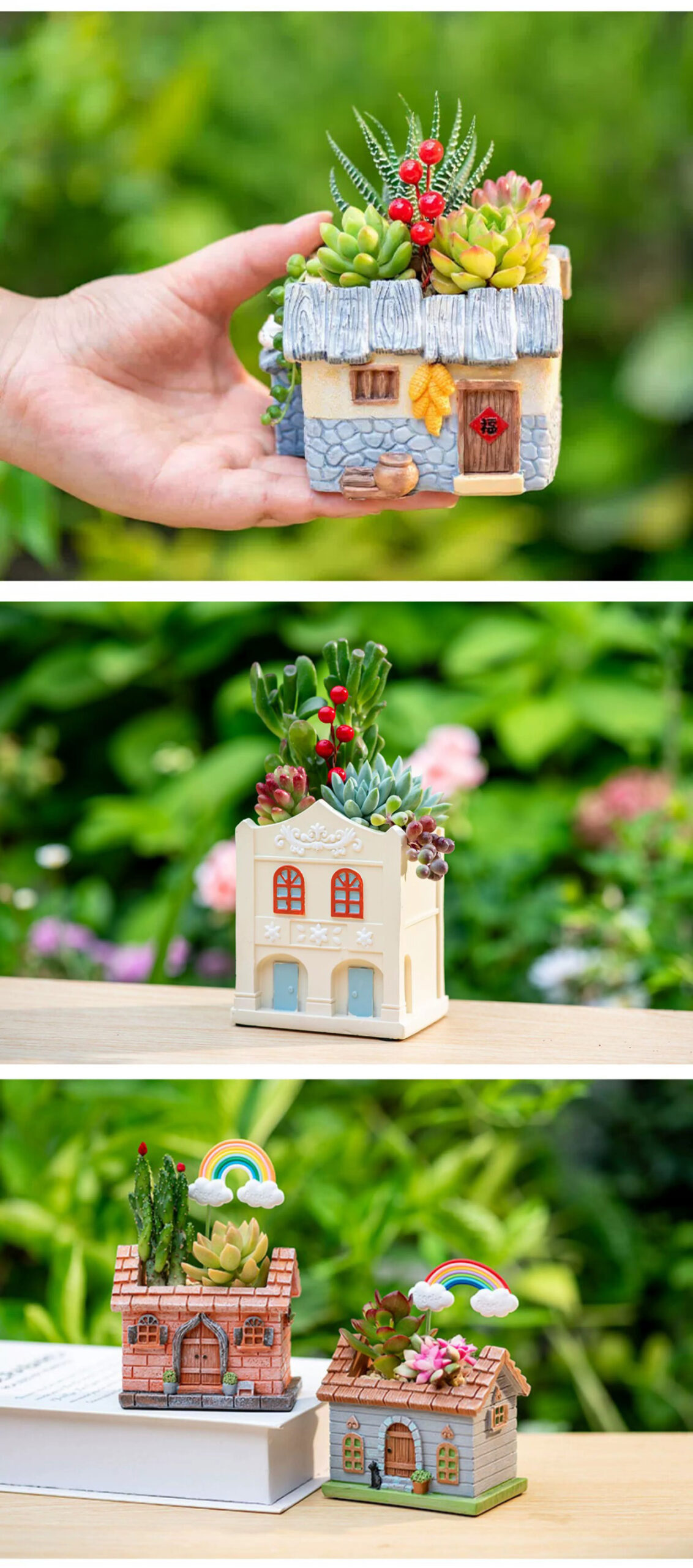 vintage farmhouse cottage succulent planter pot for mini plants