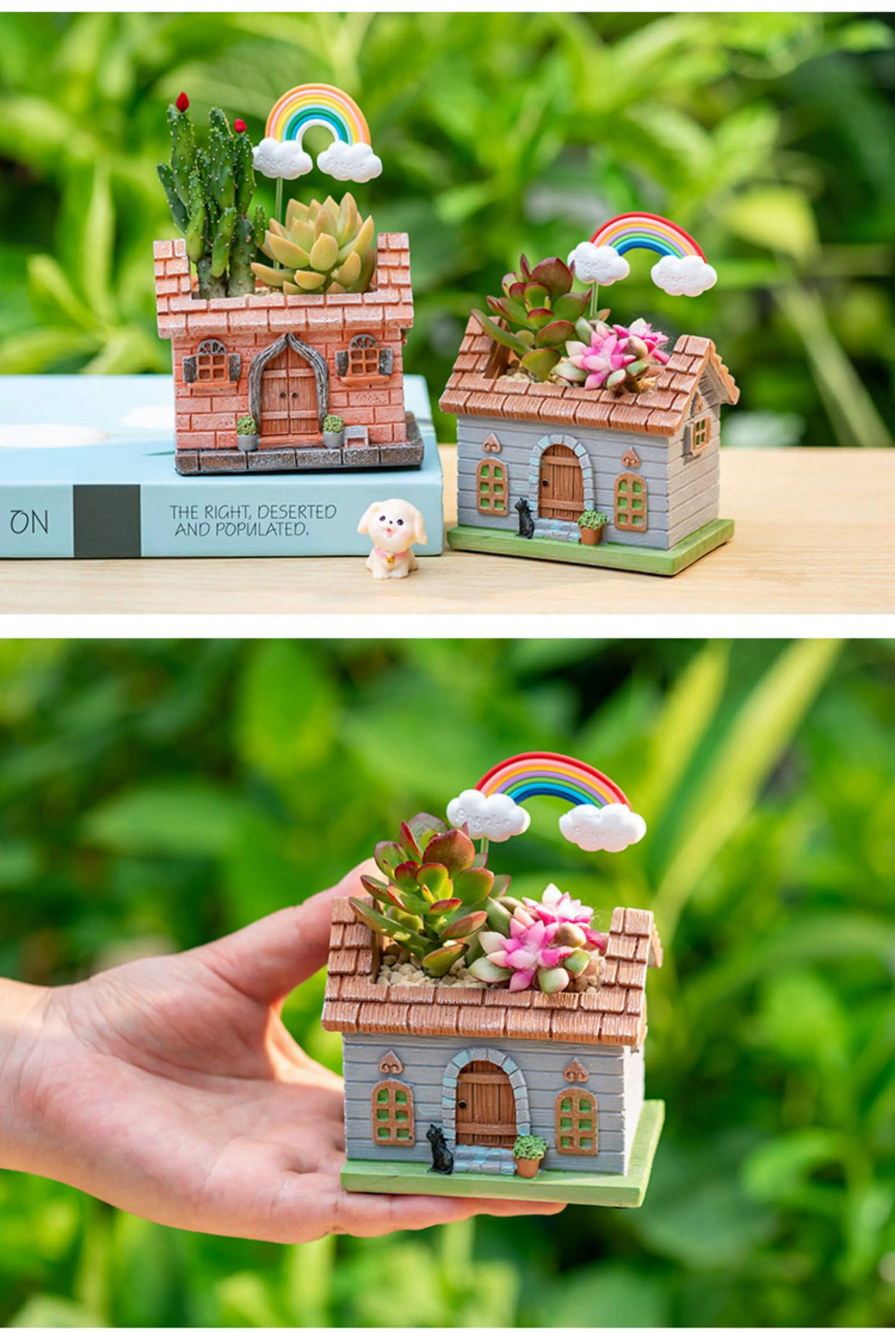 vintage farmhouse cottage succulent planter pot for mini plants