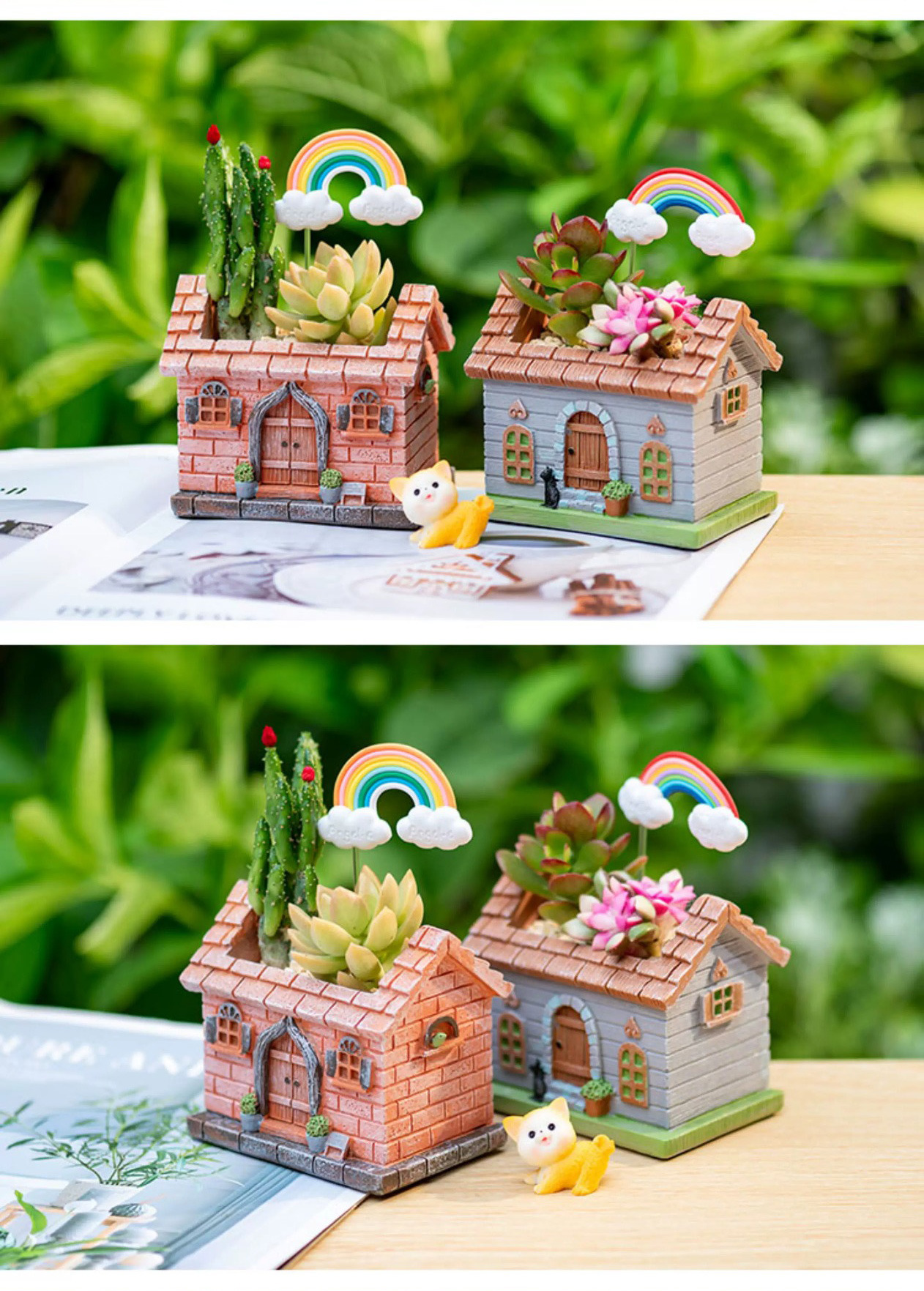 vintage farmhouse cottage succulent planter pot for mini plants