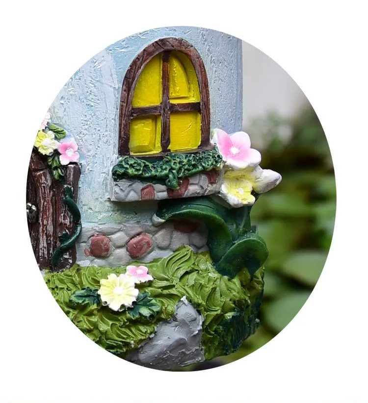 whimsical resin birdhouse cottage for enchanting outdoor garden & patio decor
