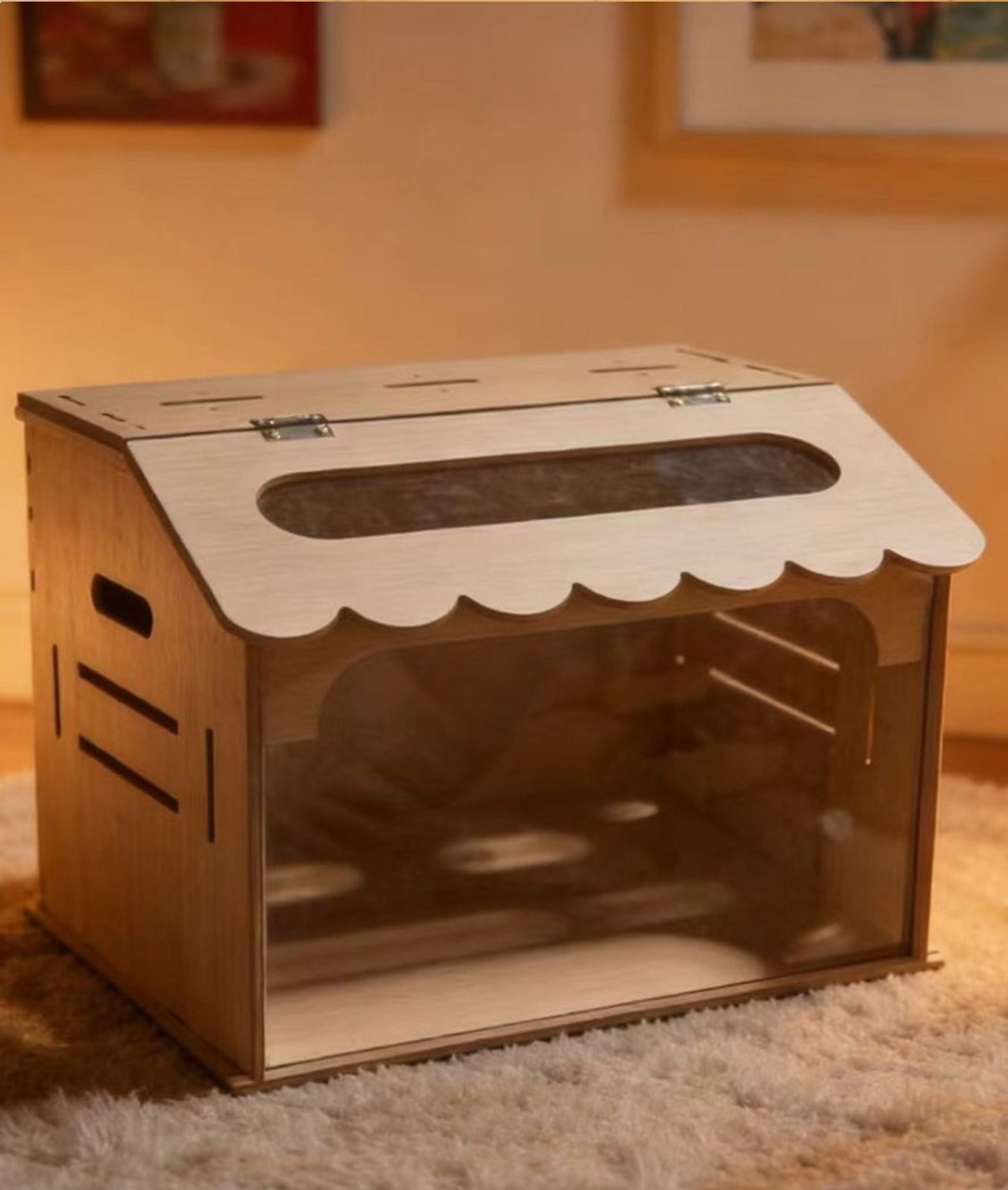 deluxe wooden hamster & quail brooder cozy pet habitat