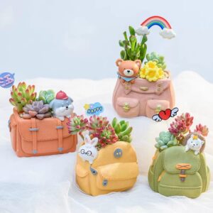 cute animal backpack succulent planters creative decorative resin pots