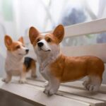 Realistic Corgi Dog Figurine Ornament for Garden Decor