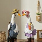 Farmhouse Duck Couple Figurines Rustic and Garden Decor