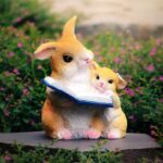Cute Reading Rabbit Garden Statue - Bunny Home Decor