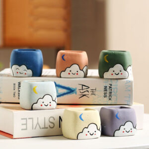 cute cartoon ceramic succulent planter pot breathable desktop decor