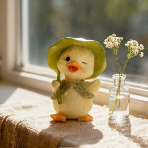 charming yellow duck figurines: cute office desk & garden decor