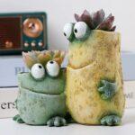Quirky Frog Expression Resin Succulent Planters - Funny