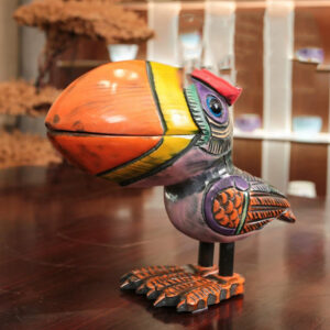hand carved peach wood toucan bird storage lucky home decor