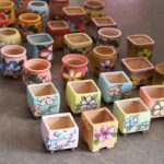 Rustic Hand - Painted Korean Ceramic Succulent Pots Maifan