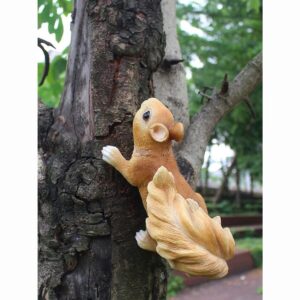 realistic resin squirrel tree decor statues for outdoor garden