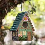 Charming Resin Hanging Birdhouse Ornaments for Garden Decor