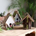Handcrafted Rustic Wooden Birdhouse Decor - Natural Forest