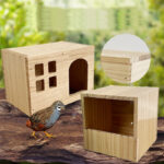 Solid Wood Button Quail House Safe Breeding Hideout for
