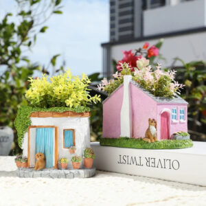charming miniature house succulent planter pot for fairy gardens