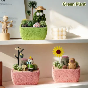 textured cement succulent planter for desktop mini garden