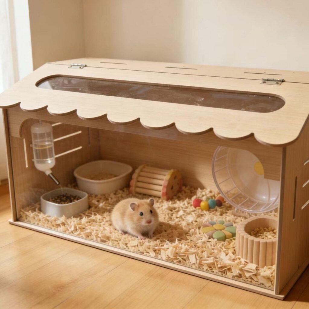 Deluxe Wooden Hamster and Quail Brooder – Cozy Pet Habitat