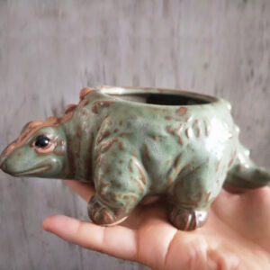 Vintage Green Stegosaurus Planter