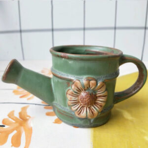 Green Watering Can Flower Planter