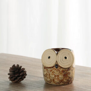 Upright Vintage Owl Planter with Hole