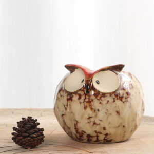 Mottled Red-Ear Owl Planter with Hole