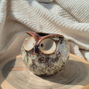 Mottled Red-Ear Owl Planter 4.6in
