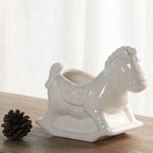 White Rocking Horse Planter