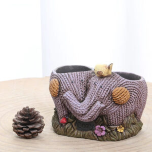 Purple Hugging Elephant Planter