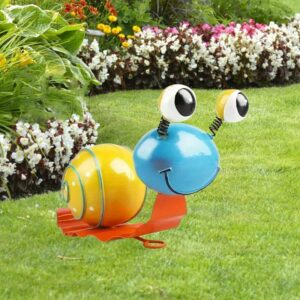 Whimsical Blue Yellow Snail Decor