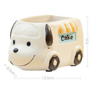 Yellow Cat Coffee Car Planter
