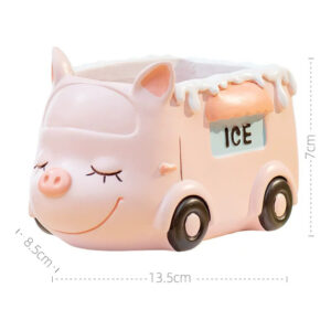White Dog Cake Car Planter