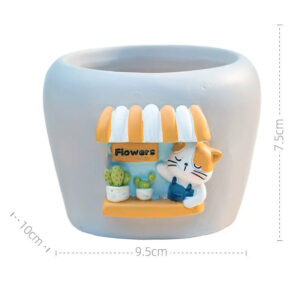 White Cat Tavern Succulent Planter with Rainbow