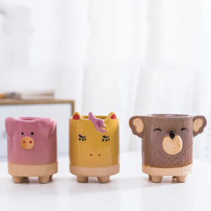 Pig Unicorn Koala Planters Set