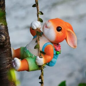 Bunny with Blue Backpack Decor
