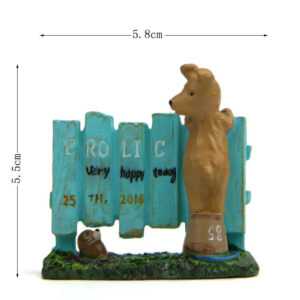 Brown Dog Fence Figurine