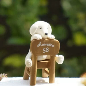 Dog with Brown Chair