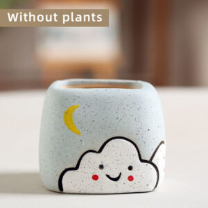 A-Light Blue Square Cloud Pot