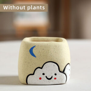 A-Yellow Square Cloud Pot